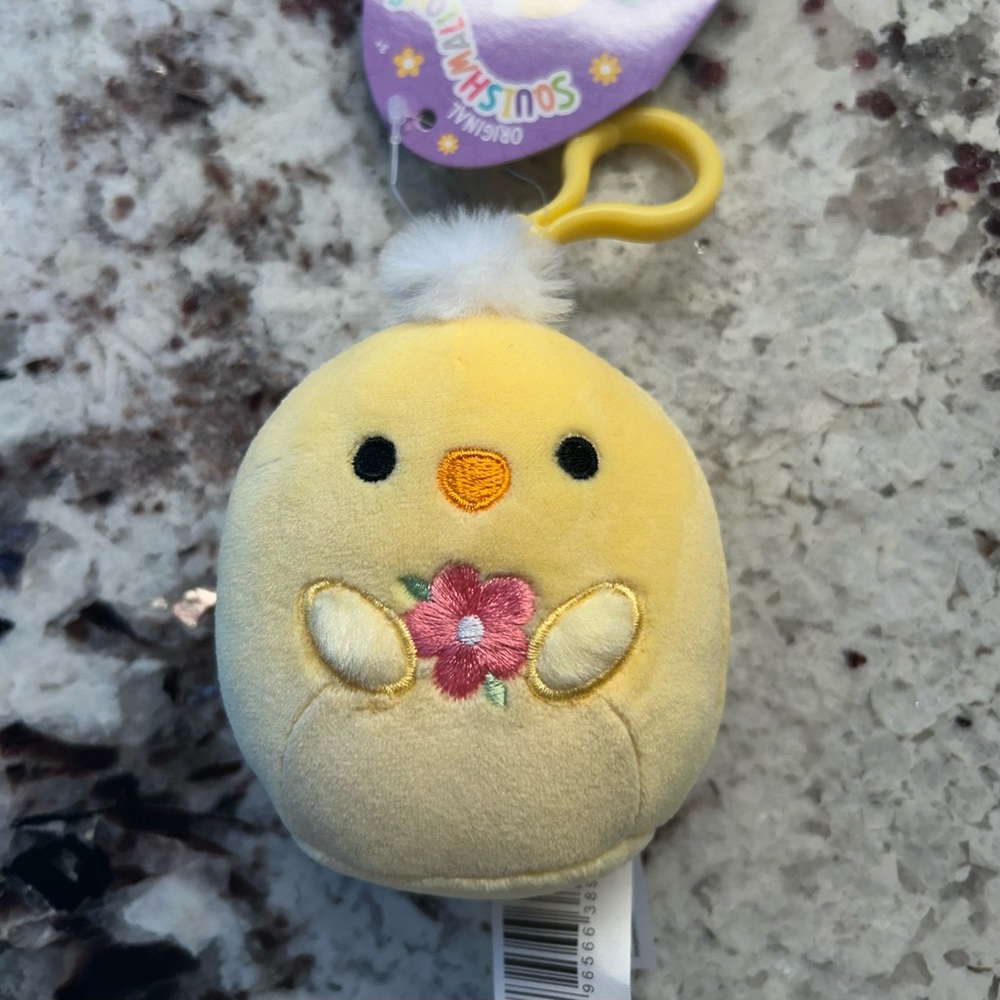 Squishmallows Yellow Chick with Pink Flower